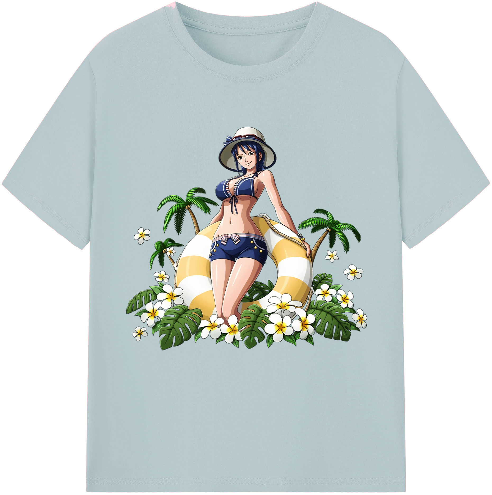 ワンピース ニコ・ロビン ONE PIECE Nico Robin 綿100％半袖Tシャツ（フロントプリント）
